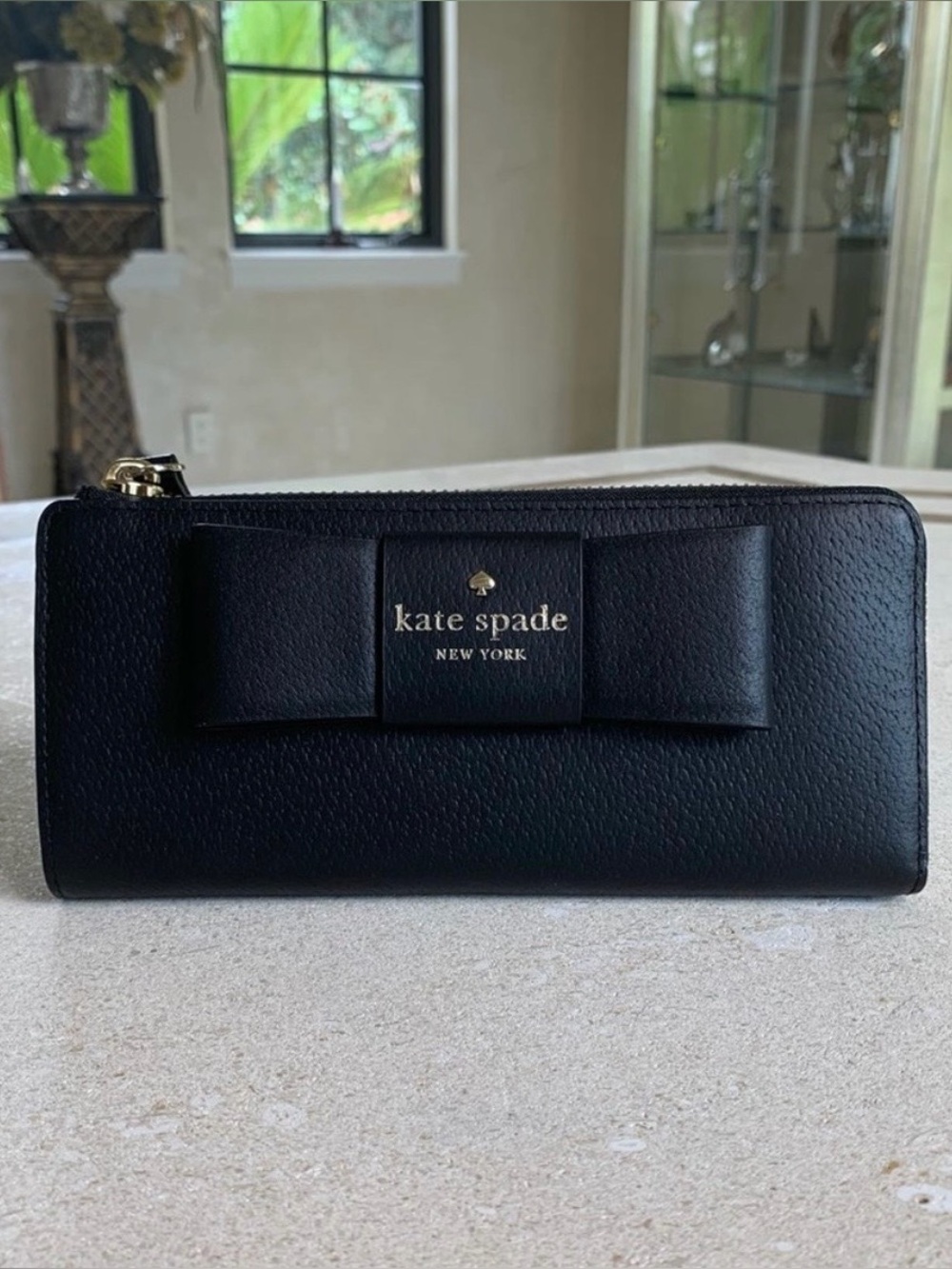 Kate Spade New York Nisha Robinson Street Zip Around Wallet - Black - NWT